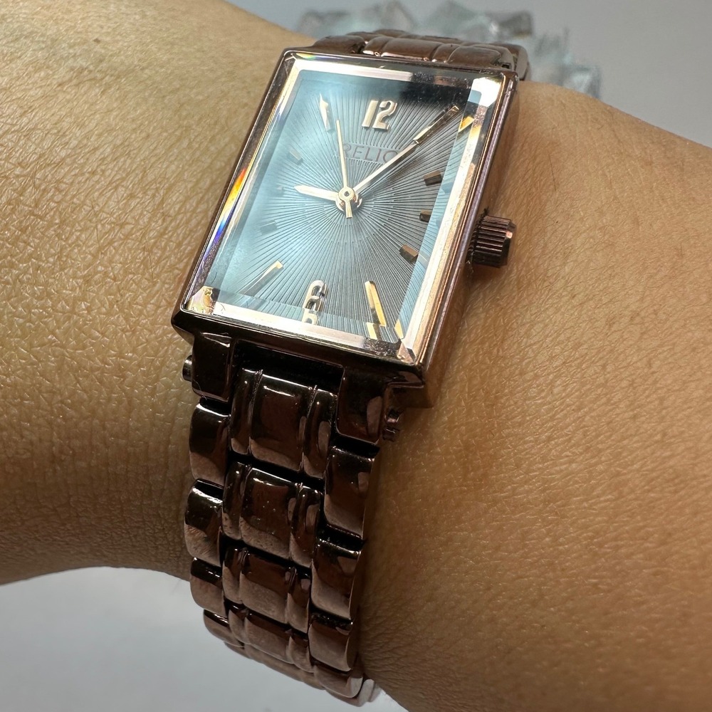 Relic Women Watch OS Bronze Good Rectangular Sunburst Dial Dark Academia